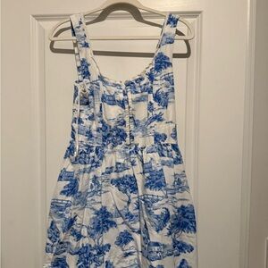 Japna Floral Blue and White Dress